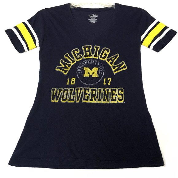 Pro Edge Tops - *3/$30* U of M Michigan Wolverines Navy Tee